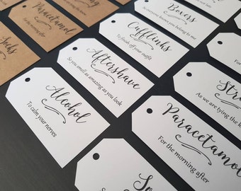 Groom Survival Kit Tags - Groom Box Tags - Groom Gift Tags - Groom Gift from Bride - Groom Gift Box Tags - Wedding Gift Tags - Set of 12
