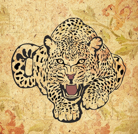 Download leopard SVG wild animal svg leopard tattoo embroidery