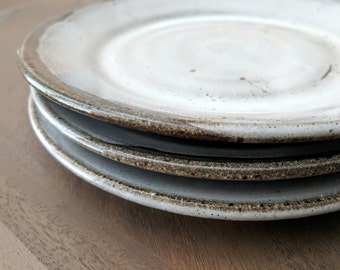 Stoneware Plate White, Ceramic Salad Plate, Handmade Plate, Modern Plate, Salad Plate, Dessert Plate, Stoneware Dinnerware