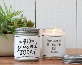 40th Birthday Gift Candle - Milestone Birthday Gift - ANY AGE | Birthday Card | Send a Birthday Gift | Milestone Birthday Card