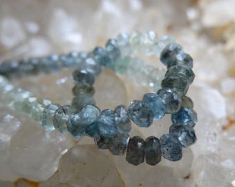 Moss Aquamarine | Faceted Rondelle Beads | 3.5x2mm | Sets of 20