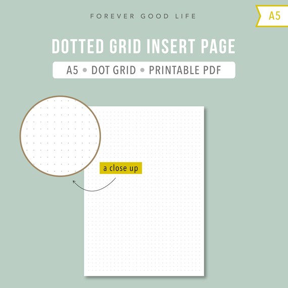 a5 dot grid inserts printable bullet journal insert bujo
