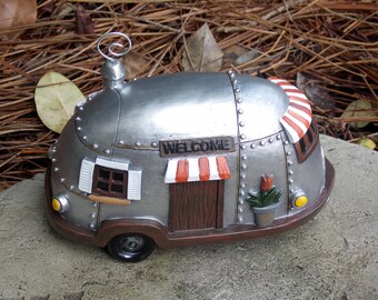 Mini Fairy Garden Camper-Fairy Campers-Fairy Camping-Camper Fairy Garden-Airstream Trailer-Airstream Decor-Gnome Accessories-Summer Fairy