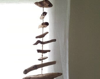 Extra Large Driftwood Mobile, Wood Wind Chime, Boho Mobile, Wall Hanging, Driftwood Decor, Coastal Accessories