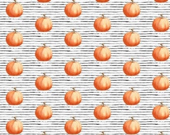 Halloween Fabric by the Yard. Quilting Cotton Organic Knit Jersey Minky. Pumpkins Pumpkin Autumn Orange Halloween Fall Baby Kids Stripes