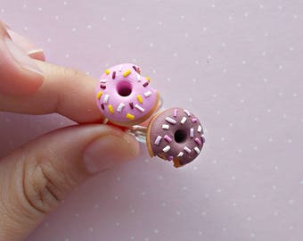 Donut Ring Powdered Doughnut ring Polymer Clay Ring Mini