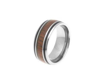 hawaiian heirloom jewelry 8mm stainless steel koa wood band comfort fit black border ring from maui - Hawaiian Wedding Ring hawaiian heirloom jewelry 8mm stainless steel koa wood band comfort fit black border ring from maui - Hawaiian Wedding Ring