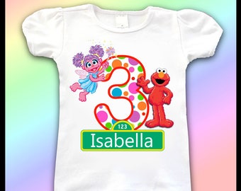 Sesame Street Birthday Shirt / 1st, 2nd, 3rd, 4th, Birthday Shirt / Girls Sesame Street Birthday Shirts / Abby and Elmo Birthday Shirt