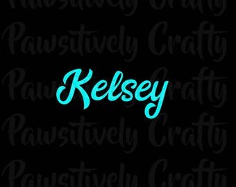 Any Name Vinyl Decal, Any Word Decal, Script Name Decal, Preppy Name Decal, Fancy Name Decal, Cursive Name Decal, Organizational Decal