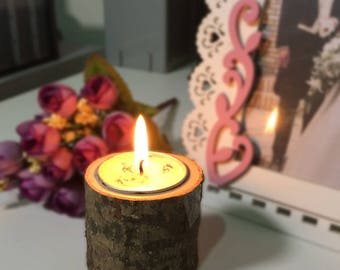WoodenCandle Holder Table Desk Nice Wedding Decoration Props Decoration Furniture Romantic Candlelight Dinner1 PC Diameter: 5.5cm