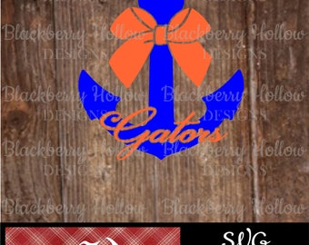 Florida Gators Anchor, Cut Files, SVG, Silhouette, DXF, Heat Transfer Projects