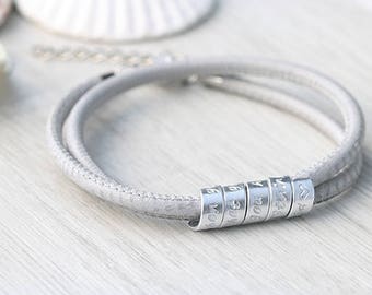 Women Graduate Gift - Personalized leather bracelet - For her - Graduate Jewelry - Inspirational Jewelry - Custom name bracelet - Friendship