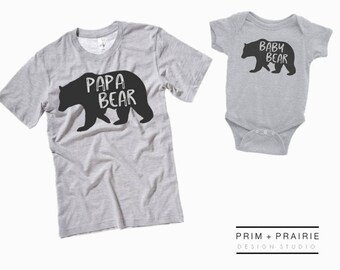 Papa Bear Shirt Set, Fathers Day Gift, Baby Bear Shirt, Fathers Day Shirt, Father Son shirts,Matching father son shirt set,First Fathers Day