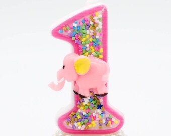 Elephant birthday party / Elephant birthday / Elephant candle / Elephant theme / 1st birthday candle / 1st birthday theme / Birthday candles