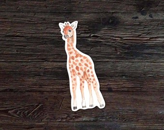Giraffe Decal - Giraffe Vinyl Sticker - Watercolor Giraffe Decal - Car Window Decal - Laptop Sticker - Tumbler Decal