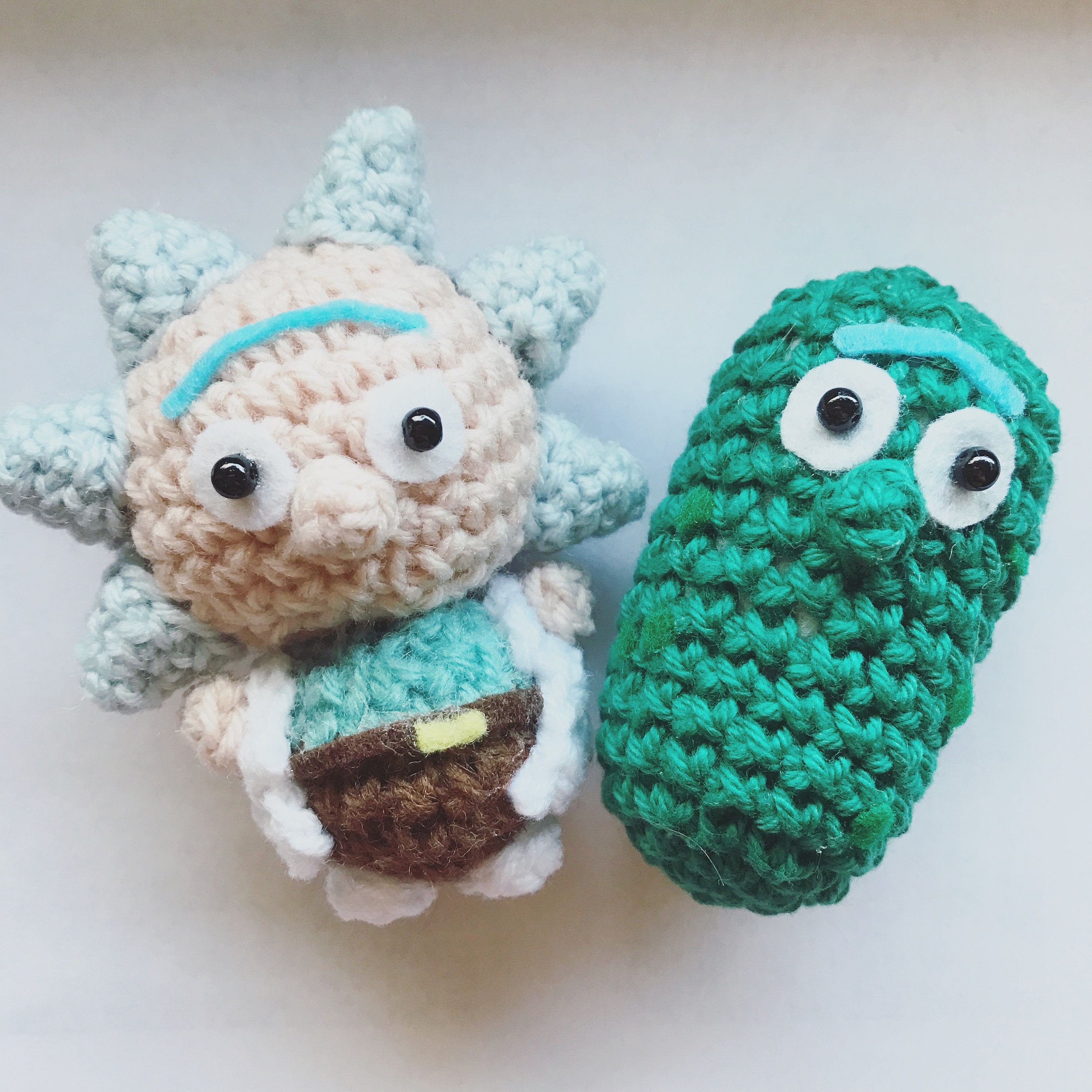 Pickle Rick Rick and Morty Amigurumi crocheted crochet