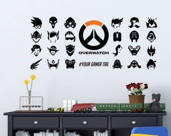 Overwatch Hero Symbols Personalized Vinyl Wall Decal/Sticker