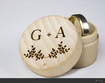 Custom Wedding Ring Box, Wooden Ring Box, Wedding Gift, Ring Bearer Box, Engraved Wooden Box, Custom Names Ring Box, Personalised Ring Box