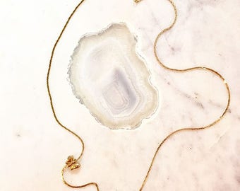 Gold herringbone chain butterfly pandora charm