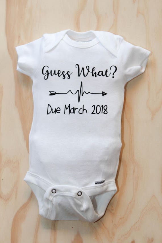 Guess What Onesie Pregnancy Announcement Pregnancy Reveal 