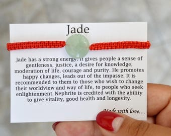 JADE Bracelet Protection bracelet Personalize bracelet Red string bracelet Daughter bracelet Jewelry protection little girl bracelet