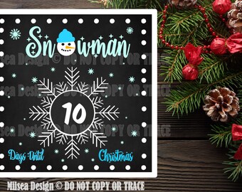 Snowman Chalkboard, Christmas svg, Christmas Countdown, Cut File, SVG, DXF, Cricut cut file, Vinyl Cut Files, Silhouette, Christmas, Santa