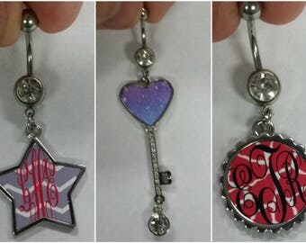 Personalized Belly Button Rings!-Custom Photo Belly button rings -Customize a Belly Button Rings with your own photos or