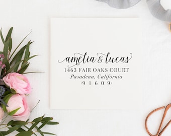 Return Address Stamp, Address Stamp, Custom Address Stamp, Wedding Return Address Stamp Personalized Return Address Stamp Rubber Stamp No.42