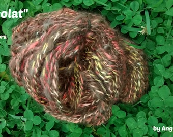 Handspun angora/mohair yarn, "Chocolate", 135 m.