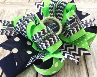 Seattle Seahawks Baby Headband,Seahawks Hairbow,NFL Baby Headband,Newborn Headbands,Infant Headbands,Blue and Green Bows,Seahawks Hair Bow