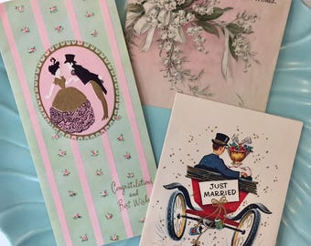 NEW Vintage Wedding Greeting Cards, Midcentury Wedding Cards, 1940s-1950s Wedding Cards