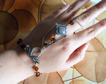 Topaze fantasy, medieval, celtic, faery bracelet, wristband