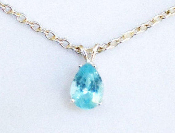 Birthstone Jewelry Blue Topaz Pendant Necklace 2.5 Carat