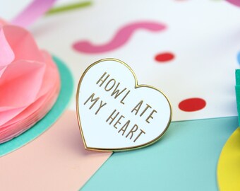 Howl's Moving Castle Pin. Studio Ghibli Enamel Pin. Howl Ate My Heart. Totoro Enamel Pin. Ghibli Enamel Pin. Diana Wynne Jones. Bookish Pin.