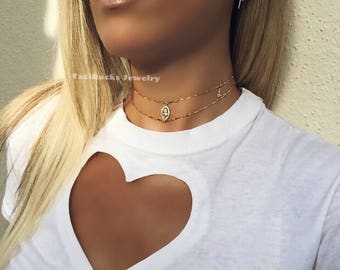 I Know Diamond Choker Necklace, Marquise Diamond Necklace, Diamond Choker