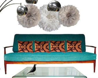 mid century modern sofa danish teak sofa iconic danish furniture turquoise 1950s atomic age couch sculptural - Mid Century Modern Furniture Of The 1950s mid century modern sofa danish teak sofa iconic danish furniture turquoise 1950s atomic age couch sculptural - Mid Century Modern Furniture Of The 1950s