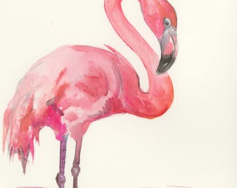 Pink Flamingo Set 3 Art Prints Flamingoes Whimsical Tropical