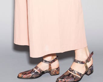 Sandals, Womens Shoes, Shoes, Pumps, Summer Shoes, Leather Shoes, Pointed Toe, Snake Leather // Free Shipping