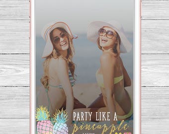 Party Like a Pineapple Bachelorette Party Snapchat Filter, Tropical Snapchat Geofilter