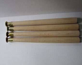 set of 4 vintage coffee table legs / 14" / tapered table legs
