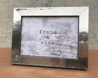 Industrial Steel Picture Frame-Modern Silver Steel and Wood Picture Frame 4x6,5x7,8x8,8x10,10x10,8.5x11,11x14,16x20,18x24,24x30 Custom Sizes