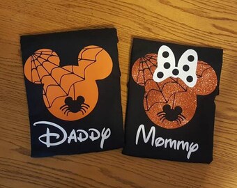 Disney Family Shirts Halloween/Disney Family Matching Shirts/Custom Disney Shirts/Mickey Mouse/Minnie Mouse Inspired w/ Glitter option