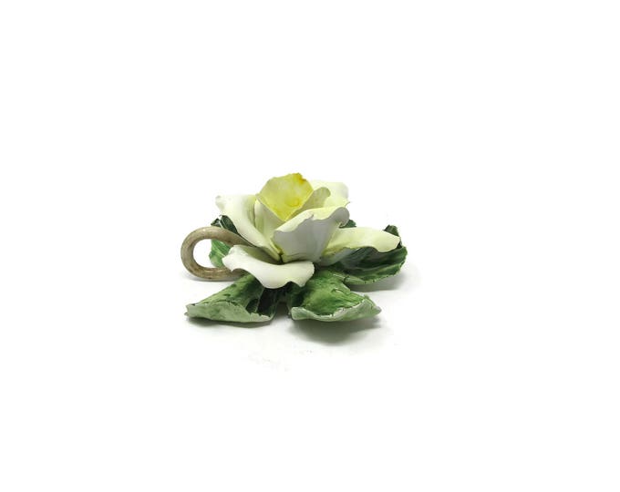 Vintage Yellow Rose Figurine / Ceramiche Artistiche Porcelain / Mother's Day Gift Idea / Gift Idea for her / Made in Italy
