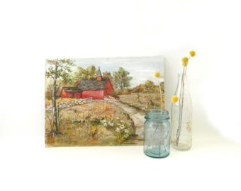 Vintage Scenic Landscape Painting / Original Art