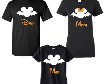 Disney Bat's Halloween Shirt , Disney Halloween Family Shirts, Minnie and Mickey ,Disney Family Vacation Tee's, Halloween Family Shirts