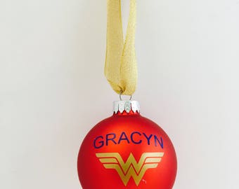Personalized Wonder Woman Christmas Ornament