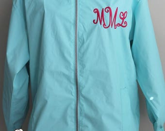 Monogrammed Rain Jacket-Charles River Rain Jacket-Youth Monogrammed Jacket-Youth Jacket-Personalized Full Zip Up Rain Jacket-Rain Jacket