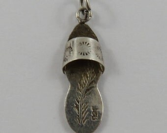 Open Toe Sandal Sterling Silver Vintage Charm For Bracelet