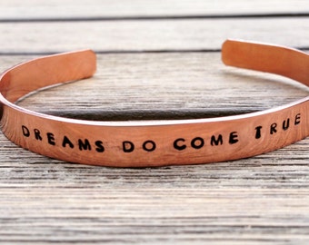 Inspirational Bracelet, Hand Stamped Copper Bracelet, Personalized bracelets for women, stamped copper cuff bracelet, bracelet with words
