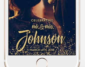 LIMITED TIME! Custom Snapchat Sparkle Gold Wedding Geofilter, Photo filter, Mr. and Mrs. Wedding filter, GeoFilter,Wedding Geofilter gw6